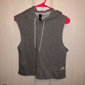 SLEEVELESS HOODED ADIDAS SWEATSHIRT